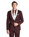 Men's Shawl Lapel Maroon/White ~ Wine ~ Maroon Suit Tuxedo Burgundy Suit