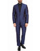 Mens Slim Fit Sharkskin Shawl Prom Tuxedo in Navy Blue