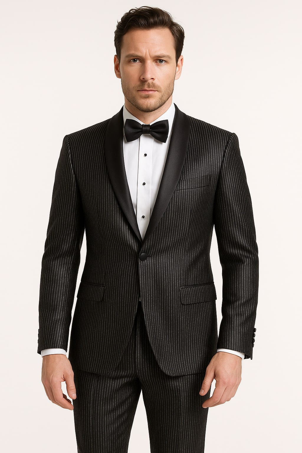 Mensusa Mens Shiny Black Glitter Tuxedo with Satin Shawl Lapel – Ultra Slim Fi ...