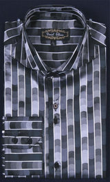 Men'S Shiny Flashy Satin Fancy Luxurious Shirt -Black