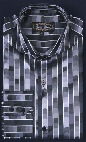 Men'S Shiny Flashy Satin Fancy Luxurious Shirt -Black