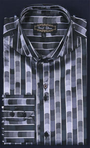 Men'S Shiny Flashy Satin Fancy Luxurious Shirt -Black