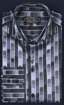 Men'S Shiny Flashy Satin Fancy Luxurious Shirt -Black