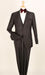 Men's 2 Piece Executive Suit -Pocket/Collar Shiny Flashy Satin Silky Metallic- Black  Men's Sharkskin Suit