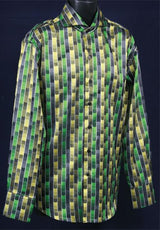 Men'S Green Shiny Flashy Satin Luxurious Shirt