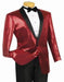 Shiny Sharkskin Metallic Scarlet Red Sequin Formal Sportcoats Jacket