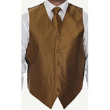 Men's Rust Brown Four-piece Dress Tuxedo Wedding Vest - Men's Neck Ties - Mens Dress Tie - Trendy Mens Ties
