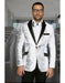 Men'S Shiny Sequin 1 Button White & Black Blazer ~ Black Dinner Jacket