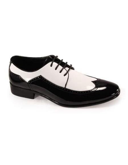 Men's Black White Dress Men's Shoes Perfect for Men's Prom Shoe and Wedding Tuxedo Shoe main image 0