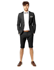Mens Short Pants Suit Set Mens Suit For Men Black Two Button