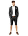 Mens Short Pants Suit Set Mens Suit For Men Black Two Button