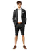 Mens Short Pants Suit Set Mens Suit For Men Black Two Button