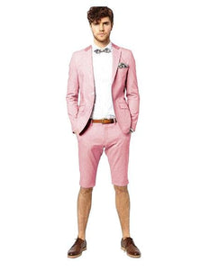 Mens Short Pants Suit Set Mens Suit For Men Pink