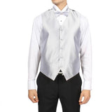 Men's Silver 4-Piece Men's Vest Set Also available in Big and Tall Sizes