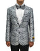 Mens Paisley Dinner Jacket Blazer in Silver Grey - Men's Tuxedo USA