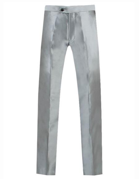 Men's Silver Grey ~ Gray Shiny Sharkskin Pant Slacks / Tuxedo Flashy Looking Silver / dress size pants : 46 Men's Silver Grey ~ Gray Shiny Sharkskin Pant Slacks / Tuxedo Flashy Looking Silver / dress size pants : 46