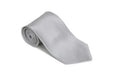Silver 100% Silk Solid Necktie With Handkerchief Buy 10 Of Same Color Tie For $25 Each-Men'S Neck Ties - Mens Dress Tie - Trendy Mens Ties