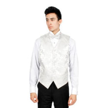 Men's Silver P A I S L E Y 4-Piece Men's Vest Set Also available in Big and Tall Sizes