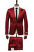 Mens Single Breast Suit Burgundy - Sateen Shiny Fabric Metallic Fabric - Sharskin