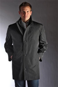 Jean-Paul Germain Water-Repellent 34 Length Men'S Car Coat Black