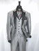 Men's  Peak Sateen Lapel Two Toned Tuxedo Suit Jacket SharkSkin Grey