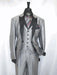 Men's  Peak Sateen Lapel Two Toned Tuxedo Suit Jacket SharkSkin Grey