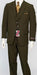 Men's  Olive 3 Piece Regular Fit  Vest Dress Suit Poly Poplin