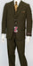 Men's  Olive 3 Piece Regular Fit  Vest Dress Suit Poly Poplin