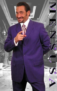 Purple 3 Button Men Dress Suits
