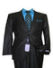 1 Button Peak Lapel Black Sharkskin Wool Blend Flat Front Fitted Suit