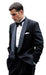 Elegant luxurious Plain back Black 1 Button shawl collar Tuxedo Side Vents No Pleated Pants