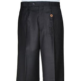 Men's Black Single-pleat Dress Pants Unhemmed Unfinished Bottom