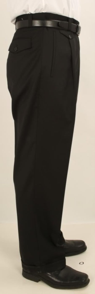 Mens-Single-Pleated-Black-