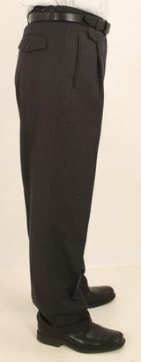 Men'S Wide Leg Single Pleated Pants Solid Dark Charcoal Men'S Wide Leg Trousers - Cheap Priced Dress Slacks For Men On Sale