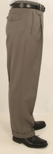 Men'S Wide Leg Single Pleated Pants Greenish Gray Men'S Wide Leg Trousers - Cheap Priced Dress Slacks For Men On Sale
