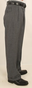 Men'S Wide Leg Single Pleated Pants Gray Sharkskin Men'S Wide Leg Trousers