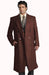 Men's Six Button Dark Brown Fully Lined Long Coat