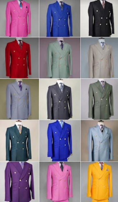 Mens Six Button Double Breasted Suit