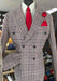 Mens Six Button Peak Lapel Double Breasted Multicolor Suit