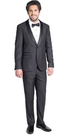 Men's Black Slim Fit Tuxedo with Shawl Lapel  Slim Fit Black Tuxedo - Skinny Fit Tuxedo