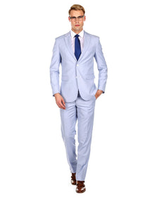 Men's Skinny Slim Light Blue Suit by Braveman