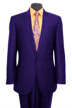 Slim Fit Suit Men'S Blue Lapel Pick Stitched Suit 1 One Button Men'S Slim Fit Suits Flat Front Pants