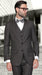 Charcoal European Cut Style Jacket & Pants Slim Fit Suits
