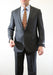Men's Single Button Peak Lapel Wool Fabric Two Piece Slim Fit Suit Grey