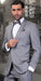 Men's Slim Fit Grey Wedding - Prom Event European cut style Three Piece Jacket & Pants Suits