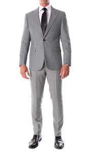 Mens Slim Fit Houndstooth Peak Lapel 2pc Suits