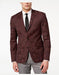 Men's Slim Fit Paisley Pattern Burgundy Jacket