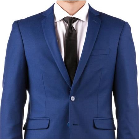 Men's Slim Fit Suit - Fitted Suit - Skinny Suit Men's Blue 1 Button Closures Rossiman Rossi Skinny Suit main image 0
