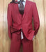 Mens Slim Fit Vested Suit - Slim Fit 3 Pieces Burgundy Suit