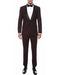 Mens Skinny Fit Shawl Prom Tuxedo in Burgundy